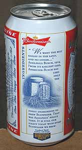 Picture of Budweiser Beer - Side Panel