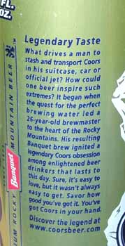 Picture of Coors Beer - Side Panel