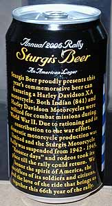 Picture 
of Sturgis Beer - Back