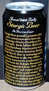 Picture 
of Sturgis Beer - Back